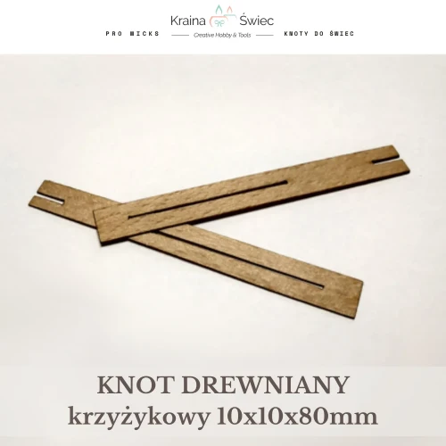 Knot drewniany krzyżykowy 10x10x80mm — DREWNIANY Hobbylab