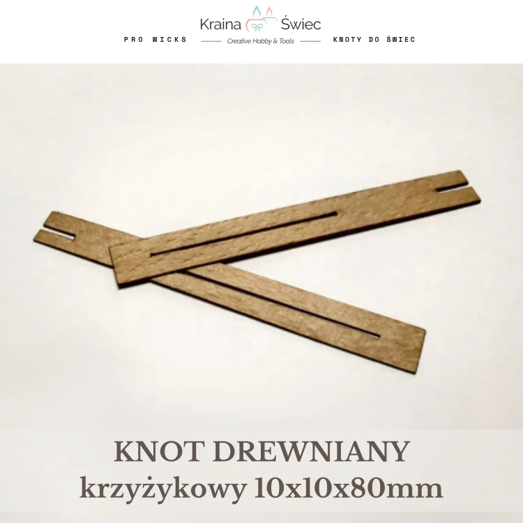 Knot drewniany krzyżykowy 10x10x80mm — DREWNIANY Hobbylab