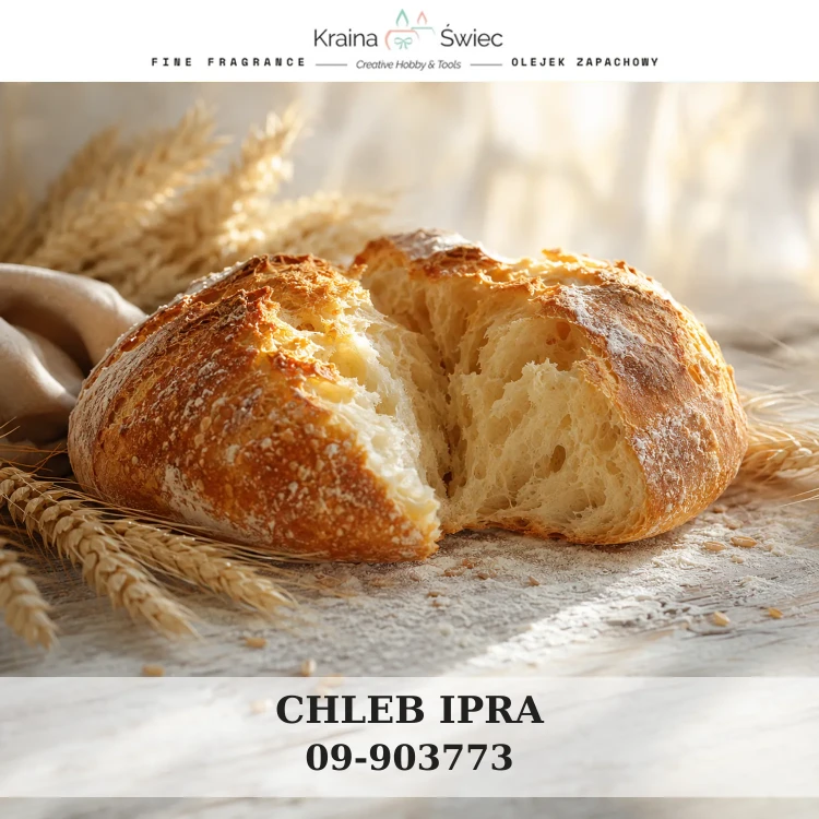 CHLEB IPRA — olejek zapachowy do świec sojowych, parafinowych, wosków i tart zapachowych. Kraina Świec: dokumentacja CLP, IFRA, SDS. Surowce DIY dla profesjonalistów.