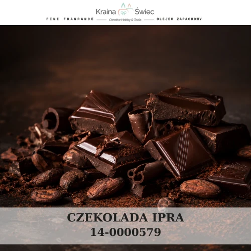 CZEKOLADA IPRA — olejek zapachowy do świec sojowych, parafinowych, wosków i tart zapachowych. Kraina Świec: dokumentacja CLP, IFRA, SDS. Surowce DIY dla profesjonalistów.