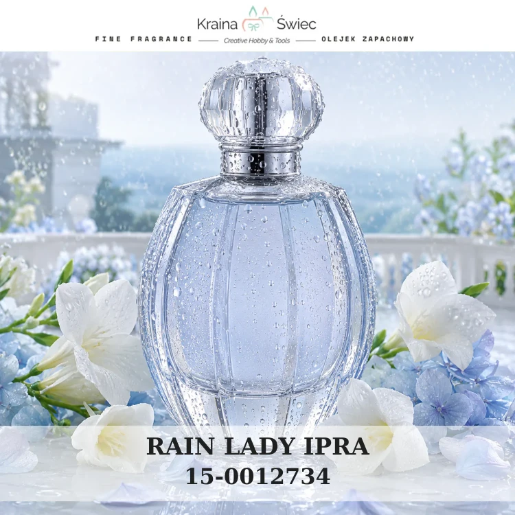 RAIN LADY IPRA — olejek zapachowy do świec sojowych, parafinowych, wosków i tart zapachowych. Kraina Świec: dokumentacja CLP, IFRA, SDS. Surowce DIY dla profesjonalistów.