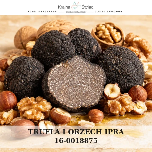 TRUFLA I ORZECH IPRA — olejek zapachowy do świec sojowych, parafinowych, wosków i tart zapachowych. Kraina Świec: dokumentacja CLP, IFRA, SDS. Surowce DIY dla profesjonalistów.
