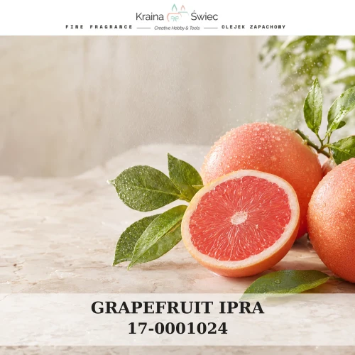 GRAPEFRUIT IPRA — olejek zapachowy do świec sojowych, parafinowych, wosków i tart zapachowych. Kraina Świec: dokumentacja CLP, IFRA, SDS. Surowce DIY dla profesjonalistów.