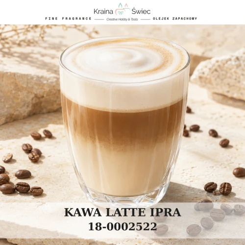 KAWA LATTE IPRA — olejek zapachowy do świec sojowych, parafinowych, wosków i tart zapachowych. Kraina Świec: dokumentacja CLP, IFRA, SDS. Surowce DIY dla profesjonalistów.