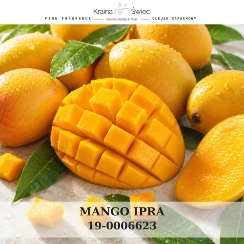 MANGO IPRA — olejek zapachowy do świec sojowych, parafinowych, wosków i tart zapachowych. Kraina Świec: dokumentacja CLP, IFRA, SDS. Surowce DIY dla profesjonalistów.