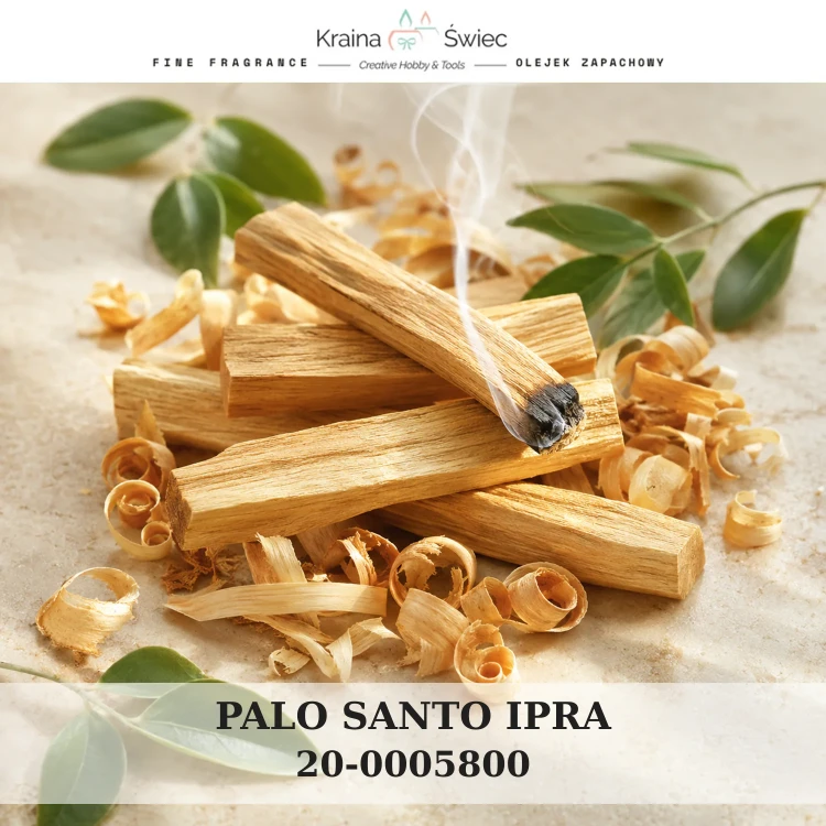 PALO SANTO IPRA — olejek zapachowy do świec sojowych, parafinowych, wosków i tart zapachowych. Kraina Świec: dokumentacja CLP, IFRA, SDS. Surowce DIY dla profesjonalistów.