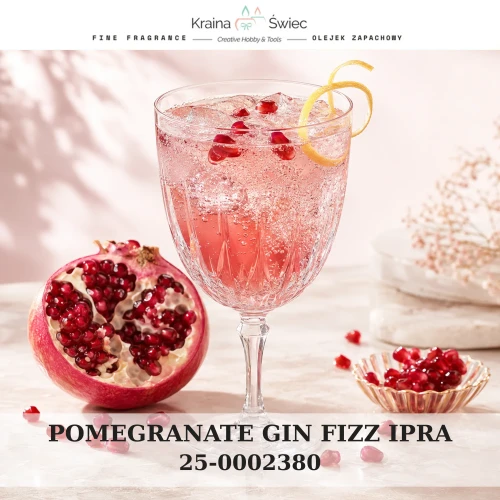 POMEGRANATE GIN FIZZ IPRA — olejek zapachowy do świec sojowych, parafinowych, wosków i tart zapachowych. Kraina Świec: dokumentacja CLP, IFRA, SDS. Surowce DIY dla profesjonalistów.