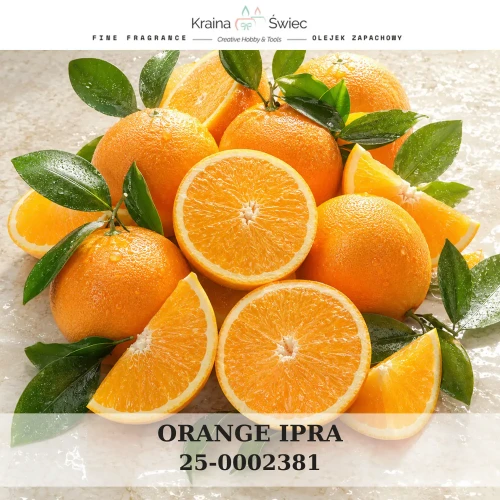 ORANGE IPRA — olejek zapachowy do świec sojowych, parafinowych, wosków i tart zapachowych. Kraina Świec: dokumentacja CLP, IFRA, SDS. Surowce DIY dla profesjonalistów.