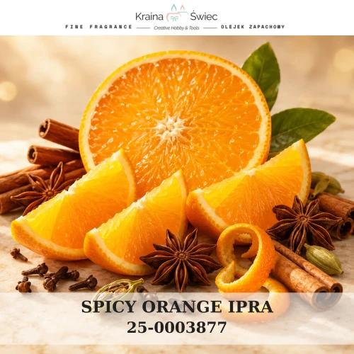 SPICY ORANGE IPRA — olejek zapachowy do świec sojowych, parafinowych, wosków i tart zapachowych. Kraina Świec: dokumentacja CLP, IFRA, SDS. Surowce DIY dla profesjonalistów.