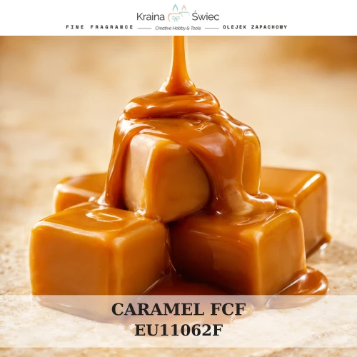 CARAMEL FCF — olejek zapachowy do świec, dyfuzorów, mydeł i kosmetyków. Kraina Świec: dokumentacja CLP, IFRA, SDS. Surowce DIY dla profesjonalistów.