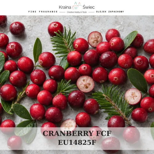 CRANBERRY FCF — olejek zapachowy do świec, dyfuzorów, mydeł i kosmetyków. Kraina Świec: dokumentacja CLP, IFRA, SDS. Surowce DIY dla profesjonalistów.