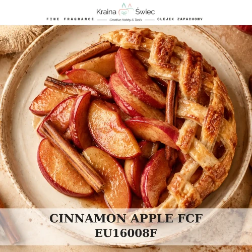 CINNAMON APPLE FCF — olejek zapachowy do świec, dyfuzorów, mydeł i kosmetyków. Kraina Świec: dokumentacja CLP, IFRA, SDS. Surowce DIY dla profesjonalistów.