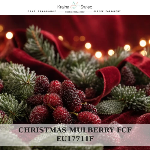CHRISTMAS MULBERRY FCF — olejek zapachowy do świec, dyfuzorów, mydeł i kosmetyków. Kraina Świec: dokumentacja CLP, IFRA, SDS. Surowce DIY dla profesjonalistów.