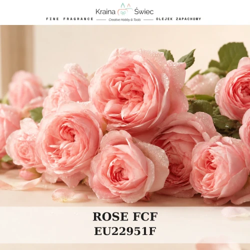 ROSE FCF — olejek zapachowy do świec, dyfuzorów, mydeł i kosmetyków. Kraina Świec: dokumentacja CLP, IFRA, SDS. Surowce DIY dla profesjonalistów.