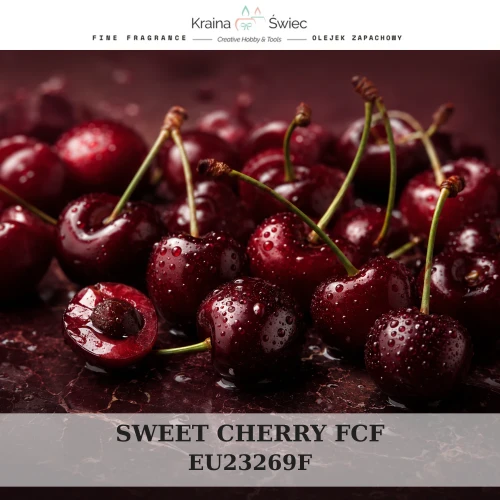 SWEET CHERRY FCF — olejek zapachowy do świec, dyfuzorów, mydeł i kosmetyków. Kraina Świec: dokumentacja CLP, IFRA, SDS. Surowce DIY dla profesjonalistów.