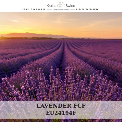 LAVENDER FCF — olejek zapachowy do świec, dyfuzorów, mydeł i kosmetyków. Kraina Świec: dokumentacja CLP, IFRA, SDS. Surowce DIY dla profesjonalistów.