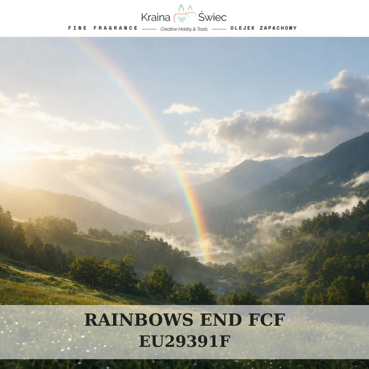 RAINBOW'S END FCF — olejek zapachowy do świec, dyfuzorów, mydeł i kosmetyków. Kraina Świec: dokumentacja CLP, IFRA, SDS. Surowce DIY dla profesjonalistów.