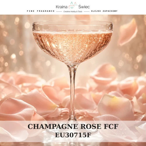 CHAMPAGNE ROSE FCF — olejek zapachowy do świec, dyfuzorów, mydeł i kosmetyków. Kraina Świec: dokumentacja CLP, IFRA, SDS. Surowce DIY dla profesjonalistów.