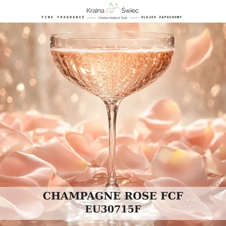 CHAMPAGNE ROSE FCF — olejek zapachowy do świec, dyfuzorów, mydeł i kosmetyków. Kraina Świec: dokumentacja CLP, IFRA, SDS. Surowce DIY dla profesjonalistów.