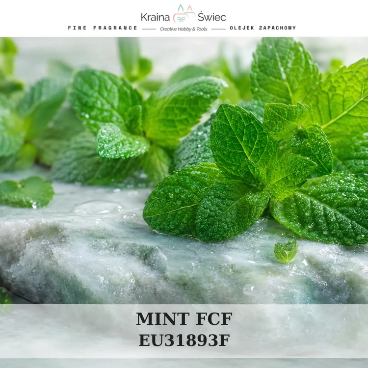 MINT FCF — olejek zapachowy do świec, dyfuzorów, mydeł i kosmetyków. Kraina Świec: dokumentacja CLP, IFRA, SDS. Surowce DIY dla profesjonalistów.
