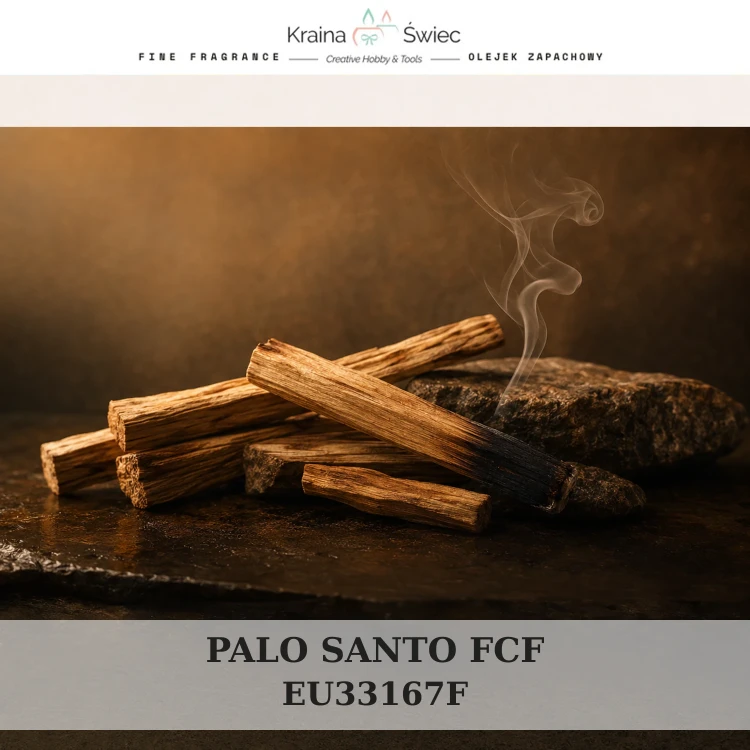 PALO SANTO FCF — olejek zapachowy do świec, dyfuzorów, mydeł i kosmetyków. Kraina Świec: dokumentacja CLP, IFRA, SDS. Surowce DIY dla profesjonalistów.