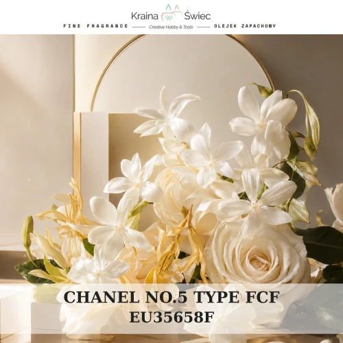 CHANEL NO.5 TYPE FCF — olejek zapachowy do świec, dyfuzorów, mydeł i kosmetyków. Kraina Świec: dokumentacja CLP, IFRA, SDS. Surowce DIY dla profesjonalistów.