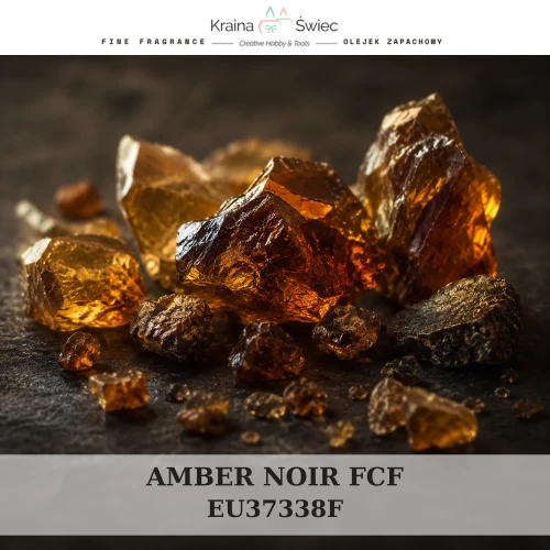AMBER NOIR FCF — olejek zapachowy do świec, dyfuzorów, mydeł i kosmetyków. Kraina Świec: dokumentacja CLP, IFRA, SDS. Surowce DIY dla profesjonalistów.