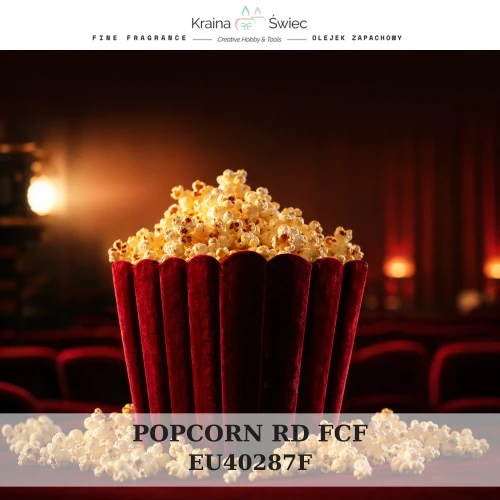 POPCORN RD FCF — olejek zapachowy do świec, dyfuzorów, mydeł i kosmetyków. Kraina Świec: dokumentacja CLP, IFRA, SDS. Surowce DIY dla profesjonalistów.