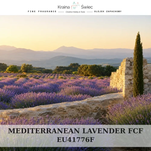 MEDITERRANEAN LAVENDER FCF — olejek zapachowy do świec, dyfuzorów, mydeł i kosmetyków. Kraina Świec: dokumentacja CLP, IFRA, SDS. Surowce DIY dla profesjonalistów.