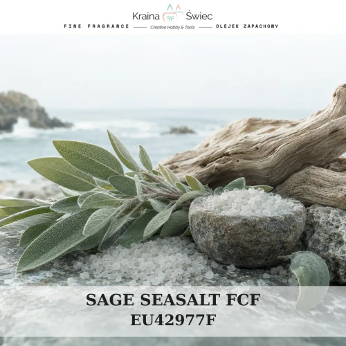 SAGE & SEASALT CONC. FCF — olejek zapachowy do świec, dyfuzorów, mydeł i kosmetyków. Kraina Świec: dokumentacja CLP, IFRA, SDS. Surowce DIY dla profesjonalistów.