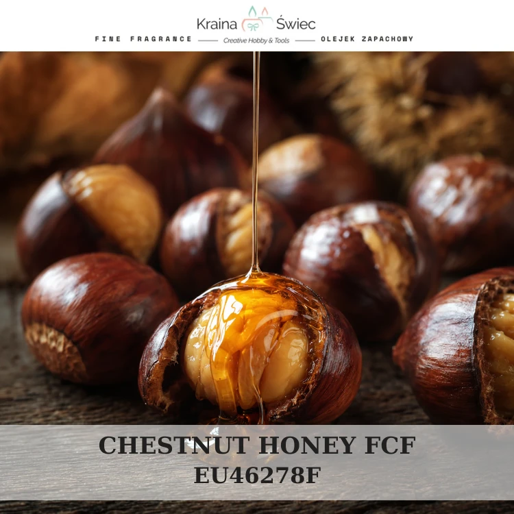 CHESTNUT HONEY FCF — olejek zapachowy do świec, dyfuzorów, mydeł i kosmetyków. Kraina Świec: dokumentacja CLP, IFRA, SDS. Surowce DIY dla profesjonalistów.