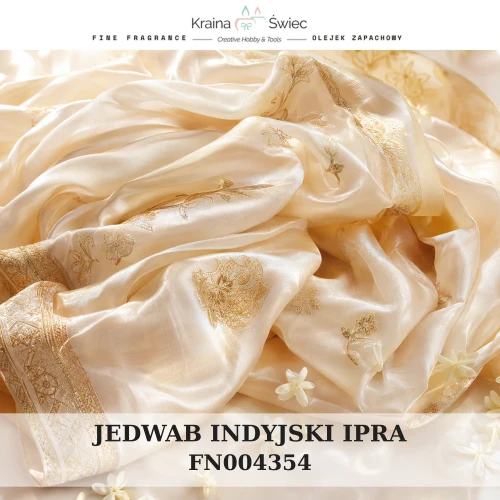 JEDWAB INDYJSKI IPRA — olejek zapachowy do świec sojowych, parafinowych, wosków i tart zapachowych. Kraina Świec: dokumentacja CLP, IFRA, SDS. Surowce DIY dla profesjonalistów.