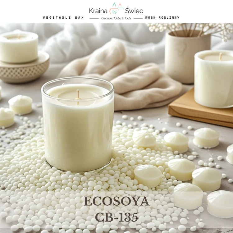 Wosk sojowy EcoSoya CB-135 — profesjonalny wosk do świec zalewanych w naczyniach